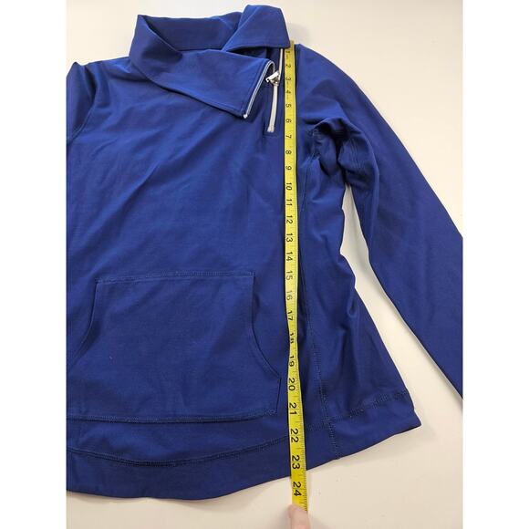 Jofit size S jumper jacket vivid blue side zip high neck EUC tennis active warm - Picture 8 of 8